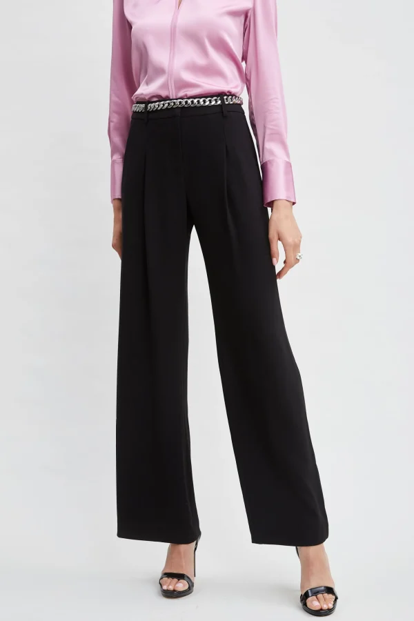 Elie Tahari Bottoms-Pleated Crepe Pant