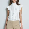 Elie Tahari Tops & Sweaters-Pleated Flutter Silk Shirt