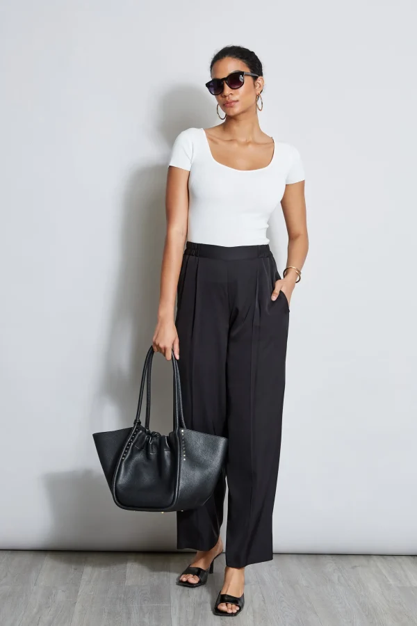 Elie Tahari Bottoms-Pleated Silk Pant