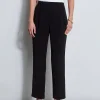 Elie Tahari Bottoms-Pleated Straight Leg Pull On Pant