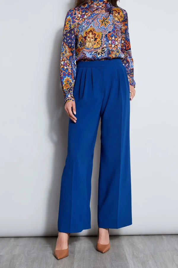 Elie Tahari Bottoms-Pleated Wide Leg Pant