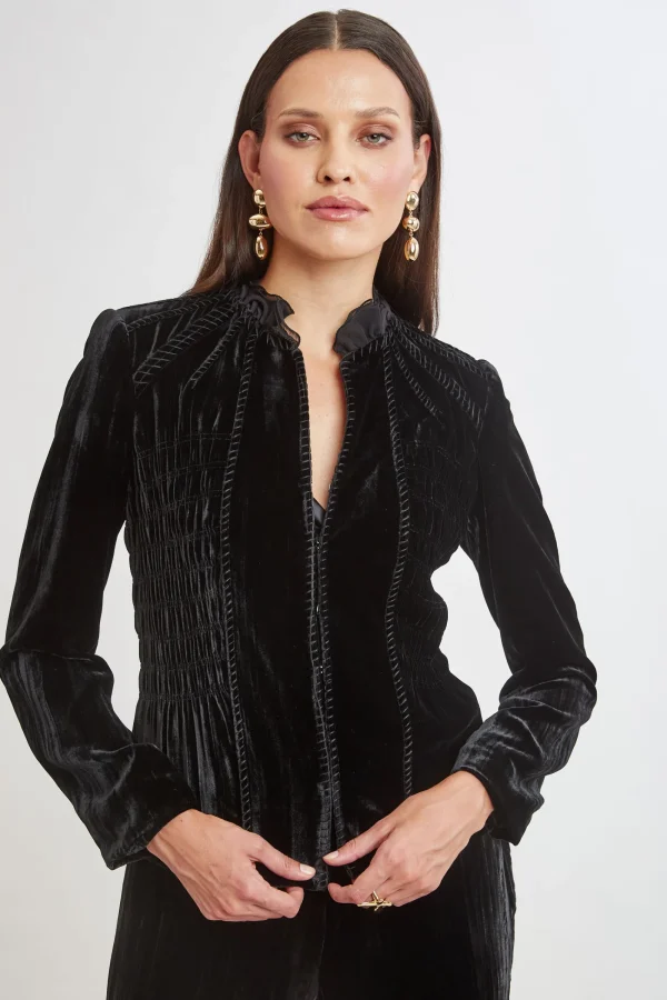 Elie Tahari Jackets & Blazers | Suiting-Plisse Velvet Embroidered Jacket