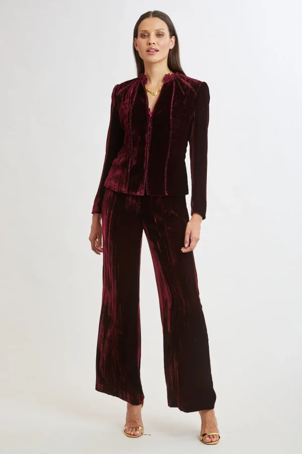 Elie Tahari Jackets & Blazers | Suiting-Plisse Velvet Embroidered Jacket