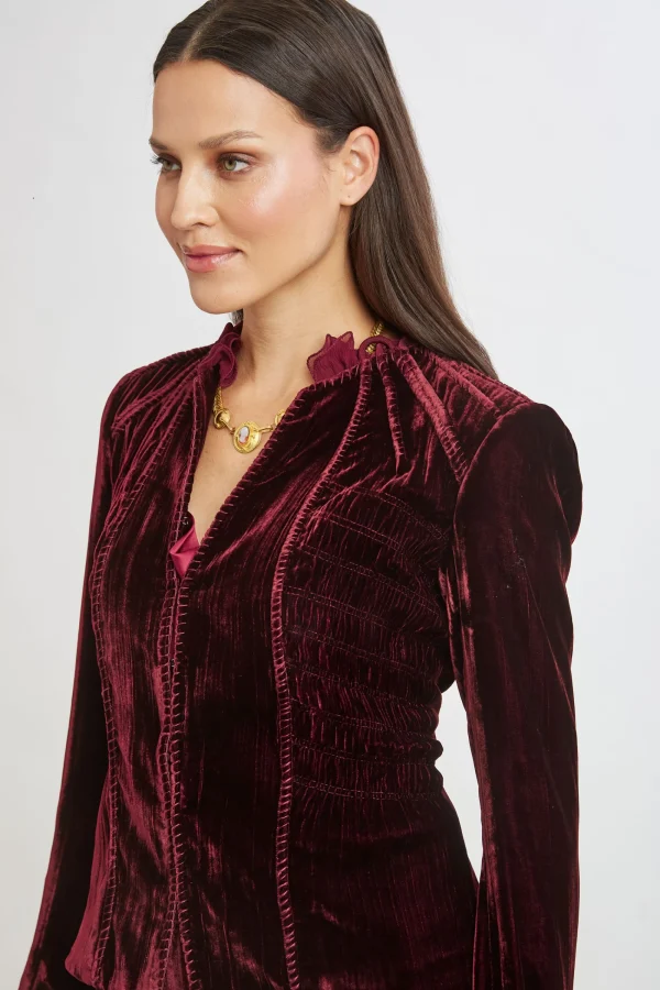 Elie Tahari Jackets & Blazers | Suiting-Plisse Velvet Embroidered Jacket