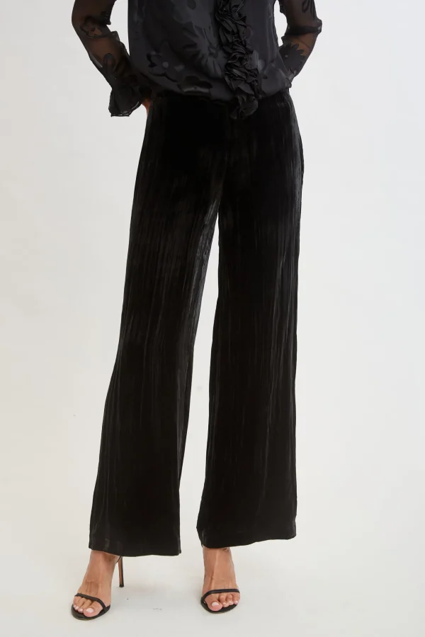 Elie Tahari Bottoms | Suiting-Plisse Velvet Fluid Pant