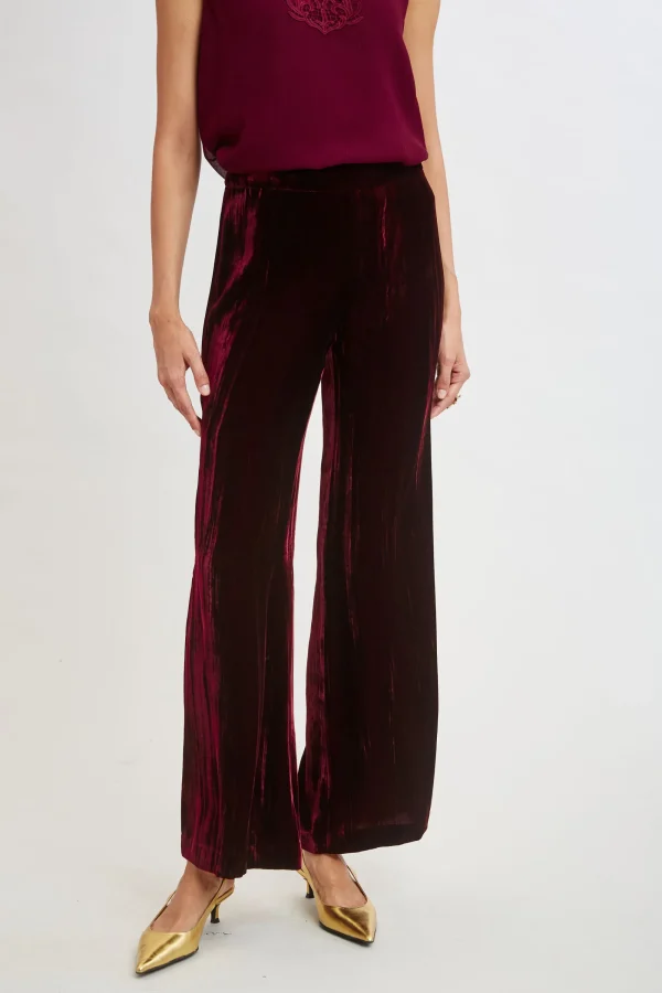 Elie Tahari Bottoms | Suiting-Plisse Velvet Fluid Pant