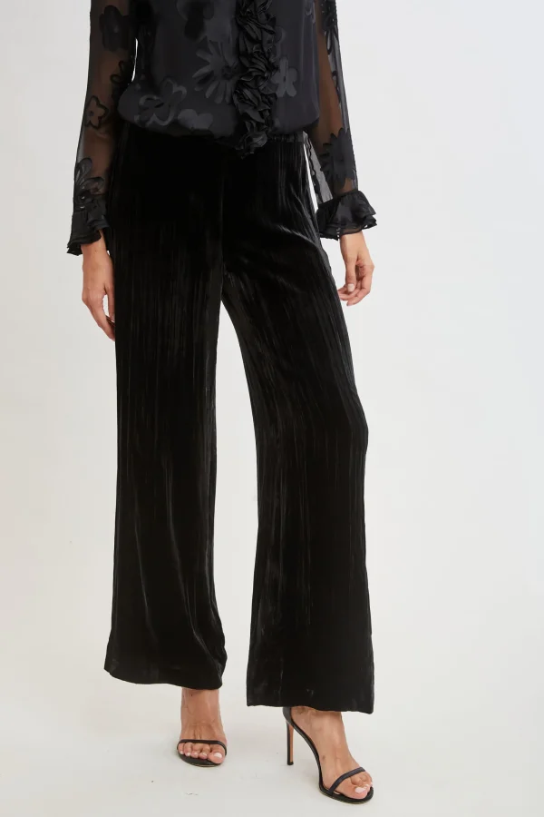 Elie Tahari Bottoms | Suiting-Plisse Velvet Fluid Pant