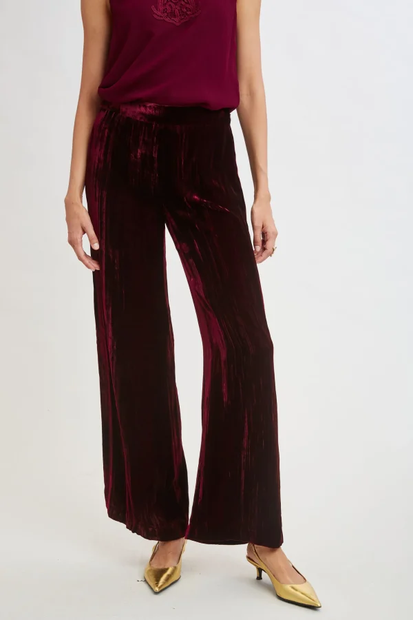 Elie Tahari Bottoms | Suiting-Plisse Velvet Fluid Pant