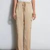 Elie Tahari Bottoms-Relaxed Satin Cargo Pant