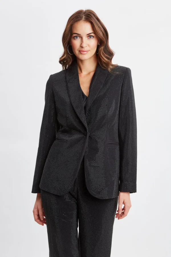 Elie Tahari Jackets & Blazers | Suiting-Rhinestone Embellished Blazer