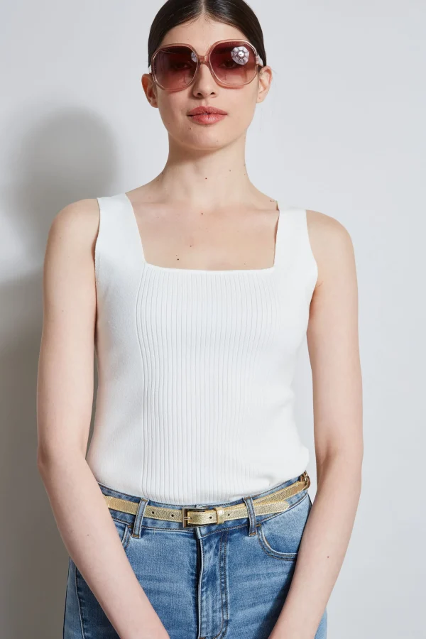 Elie Tahari Tops & Sweaters-Rib Detail Sweater Tank