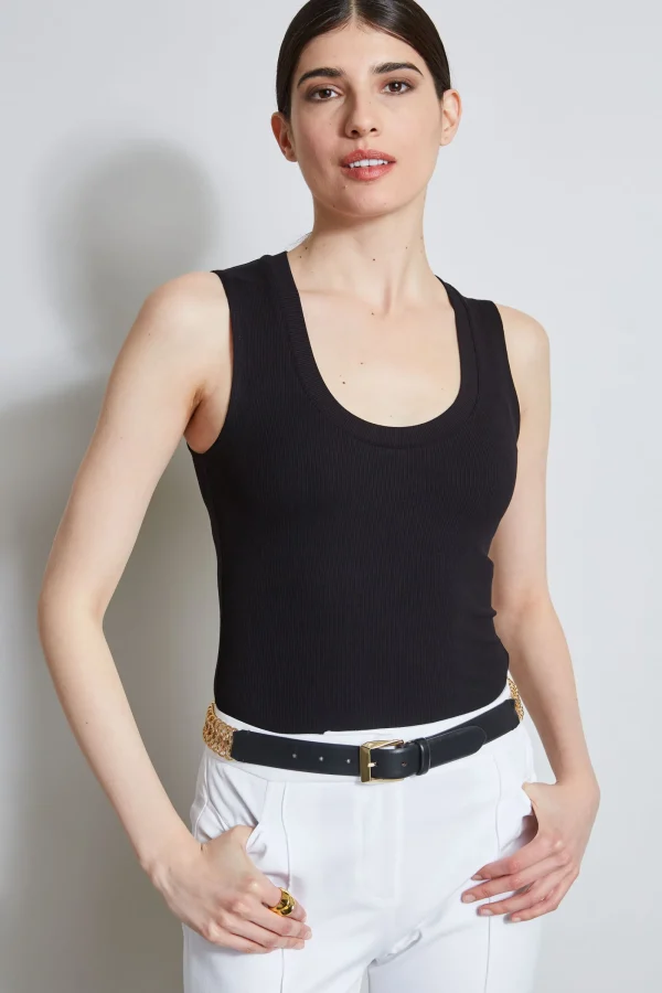 Elie Tahari Tops & Sweaters-Rib Knit Scoop Tank Top