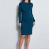 Elie Tahari Dresses & Jumpsuits | Long Sleeve Dresses-Ruched Long Sleeve Knit Dress