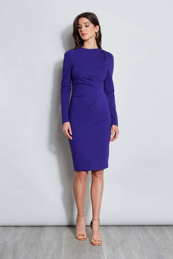 Elie Tahari Dresses & Jumpsuits | Long Sleeve Dresses-Ruched Long Sleeve Knit Dress