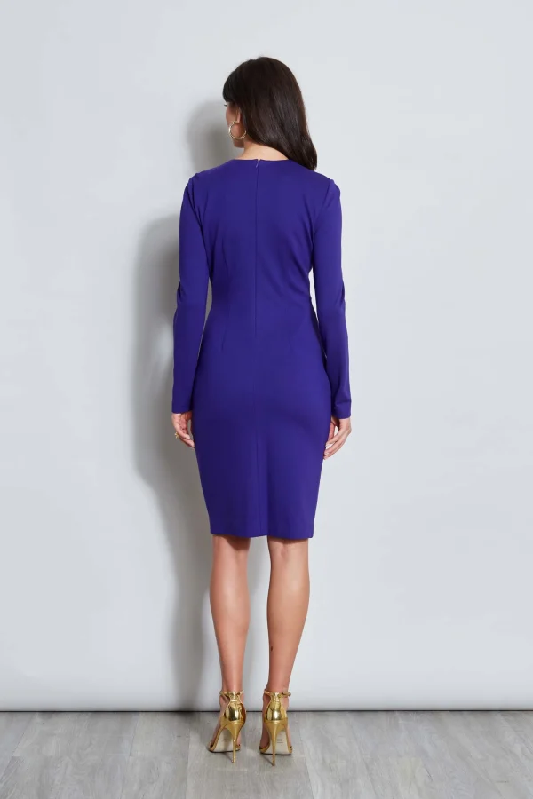 Elie Tahari Dresses & Jumpsuits | Long Sleeve Dresses-Ruched Long Sleeve Knit Dress