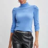 Elie Tahari Tops & Sweaters-Ruched Sleeve Cashmere Wool Sweater