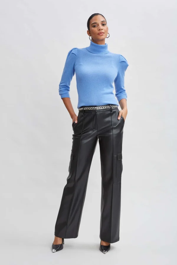 Elie Tahari Tops & Sweaters-Ruched Sleeve Cashmere Wool Sweater