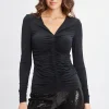 Elie Tahari Tops & Sweaters-Ruched V-Neck Knit