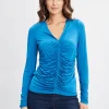 Elie Tahari Tops & Sweaters-Ruched V-Neck Knit