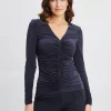 Elie Tahari Tops & Sweaters-Ruched V-Neck Knit