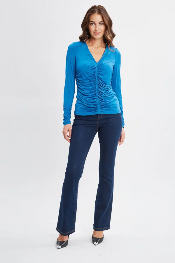 Elie Tahari Tops & Sweaters-Ruched V-Neck Knit