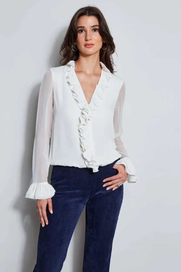 Elie Tahari Tops & Sweaters-Ruffle Silk Shirt