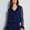 Elie Tahari Tops & Sweaters | Suiting-Ruffle Silk Shirt