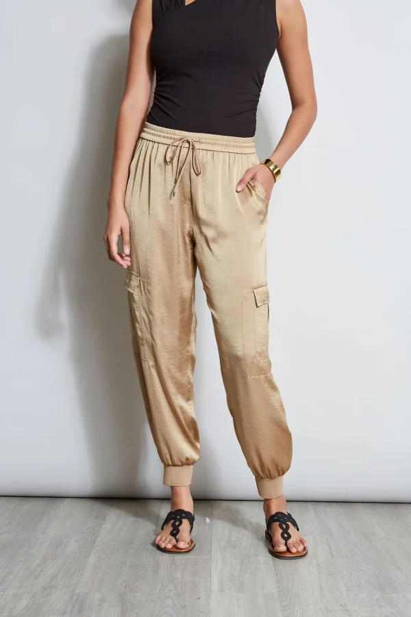 Elie Tahari Bottoms-Satin Cargo Pant