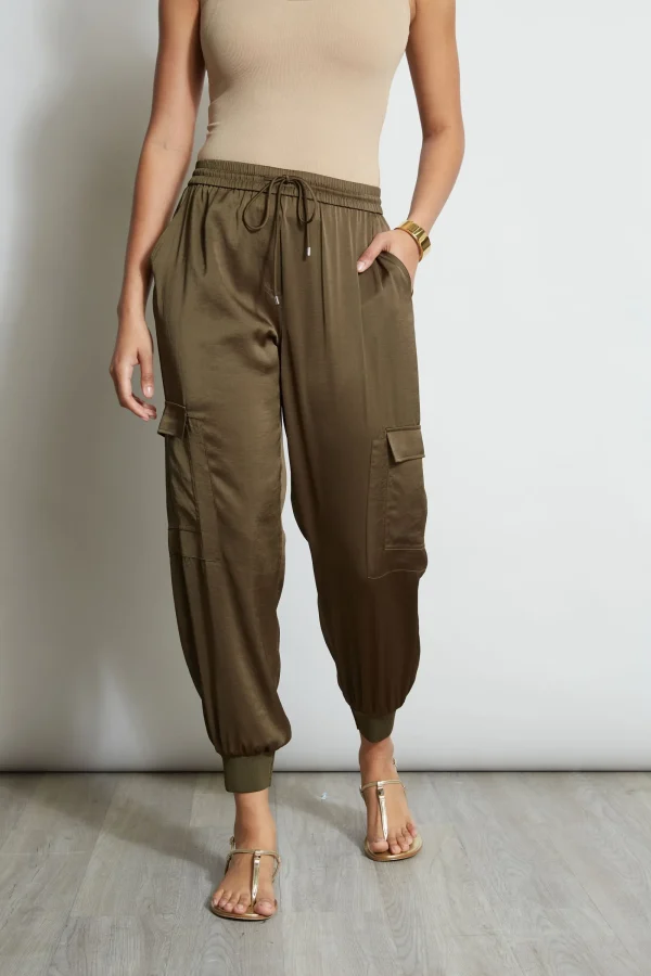 Elie Tahari Bottoms-Satin Cargo Pant