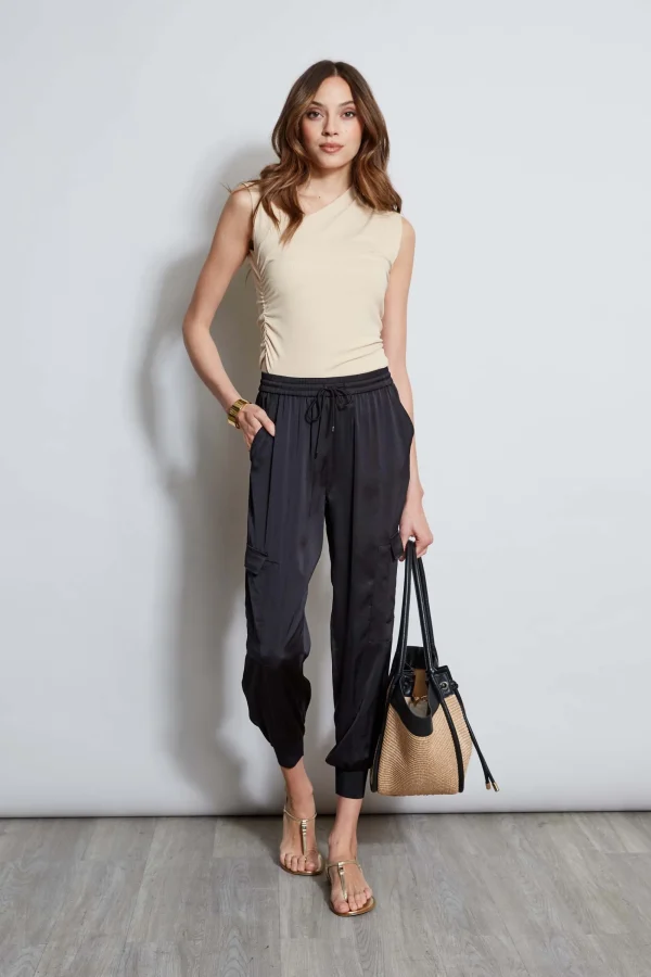 Elie Tahari Bottoms-Satin Cargo Pant