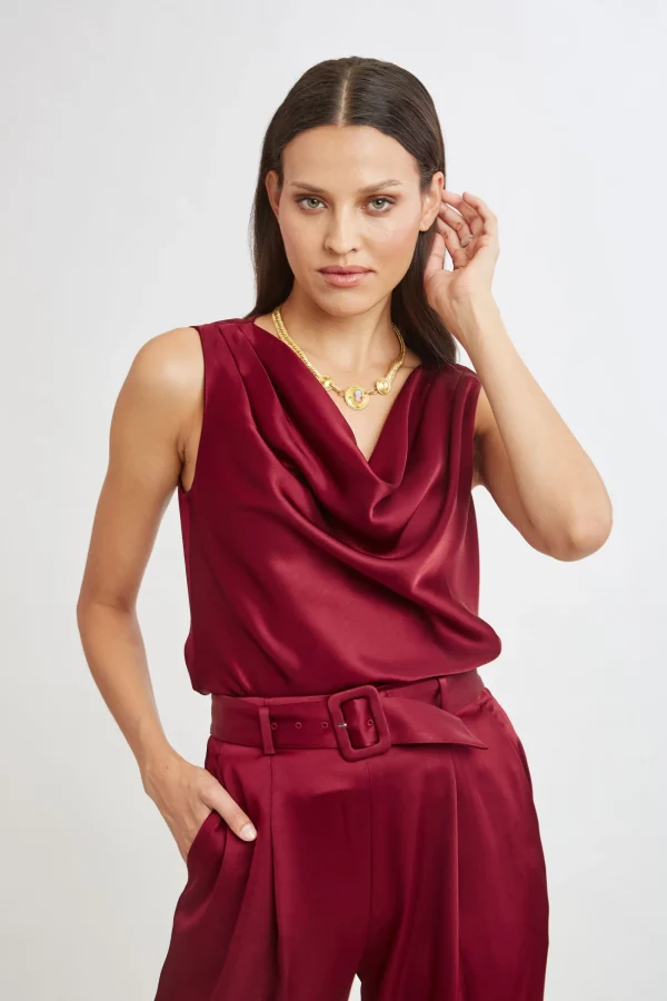 Elie Tahari Tops & Sweaters-Satin Cowl Top