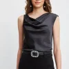 Elie Tahari Tops & Sweaters-Satin Crystal Cowl Top