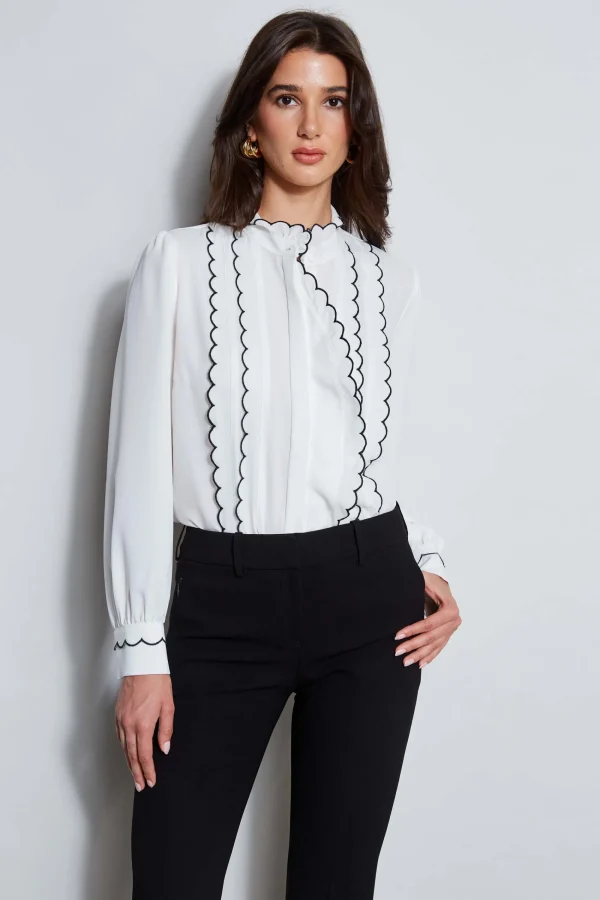 Elie Tahari Tops & Sweaters-Scallop Button Down Shirt