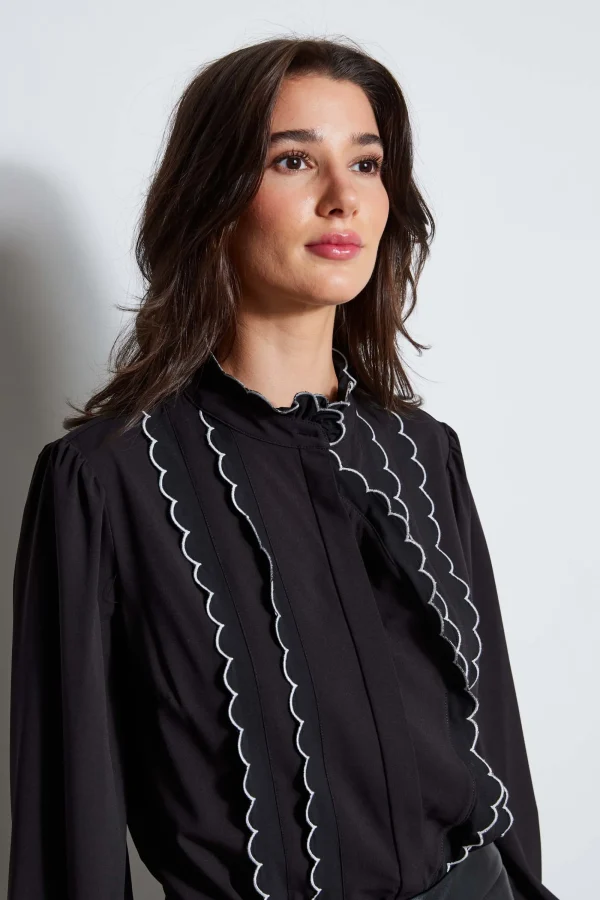 Elie Tahari Tops & Sweaters-Scallop Button Down Shirt