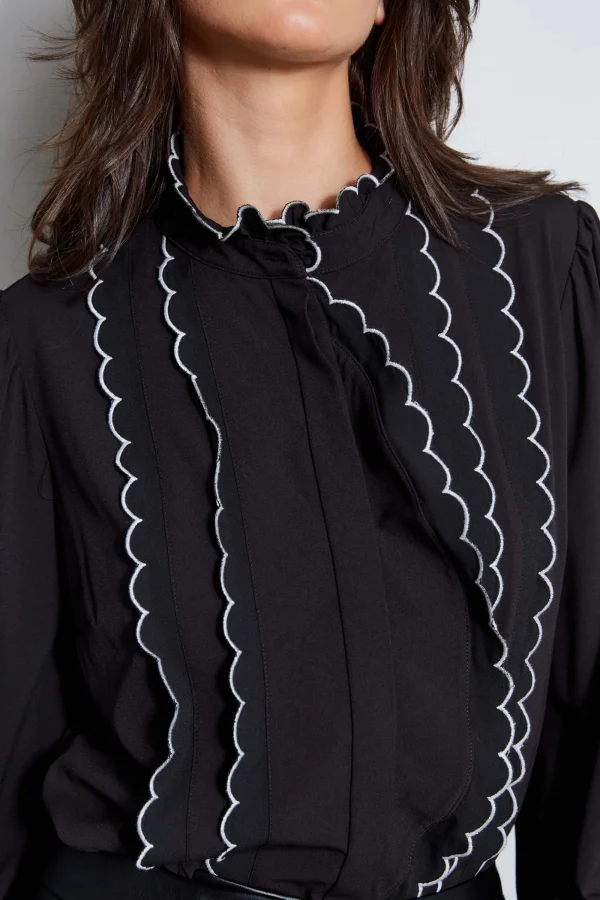 Elie Tahari Tops & Sweaters-Scallop Button Down Shirt