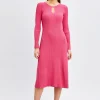 Elie Tahari Dresses & Jumpsuits-Scallop Keyhole Sweater Dress