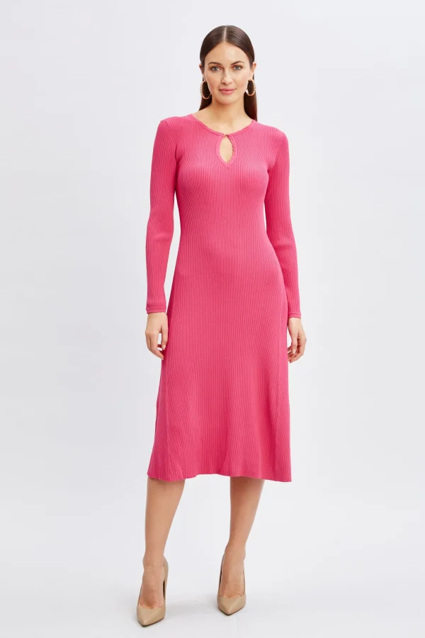 Elie Tahari Dresses & Jumpsuits-Scallop Keyhole Sweater Dress