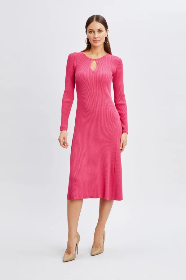 Elie Tahari Dresses & Jumpsuits-Scallop Keyhole Sweater Dress