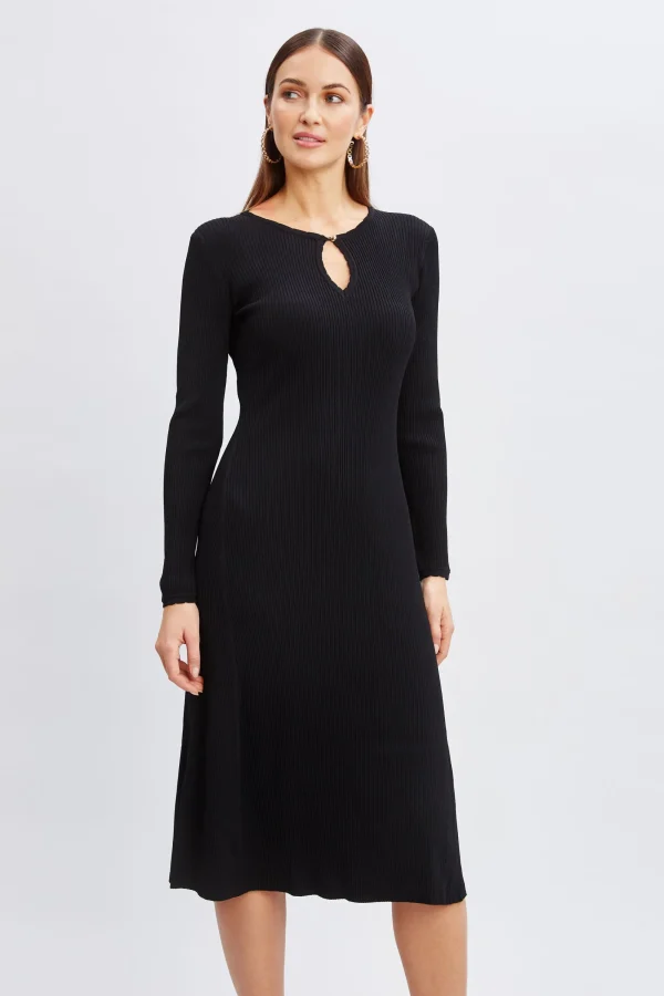 Elie Tahari Dresses & Jumpsuits-Scallop Keyhole Sweater Dress