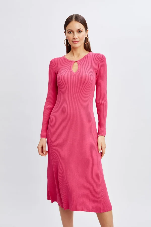 Elie Tahari Dresses & Jumpsuits-Scallop Keyhole Sweater Dress