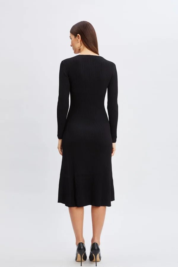 Elie Tahari Dresses & Jumpsuits-Scallop Keyhole Sweater Dress