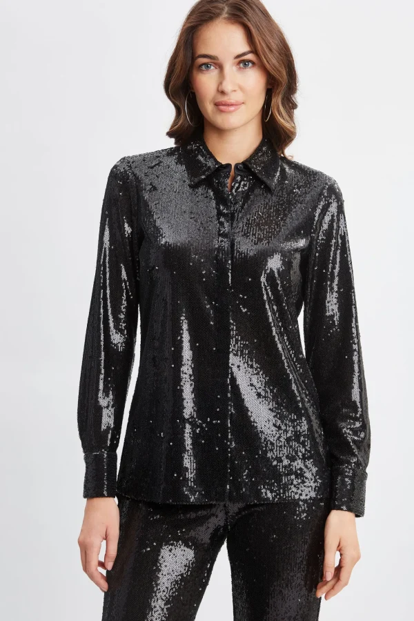 Elie Tahari Tops & Sweaters-Sequin Button Down Shirt