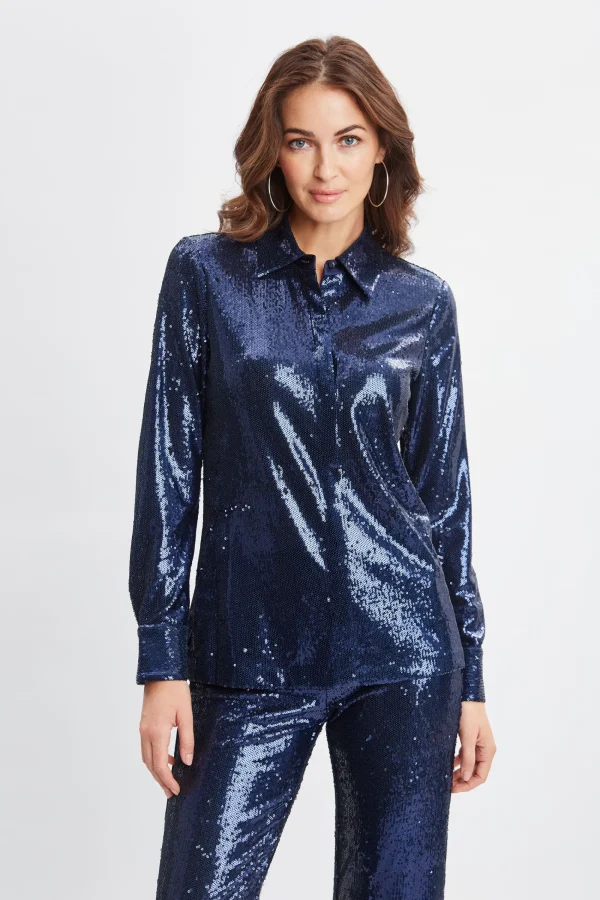 Elie Tahari Tops & Sweaters-Sequin Button Down Shirt