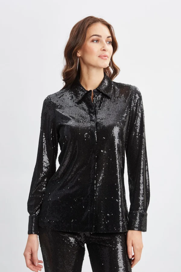 Elie Tahari Tops & Sweaters-Sequin Button Down Shirt