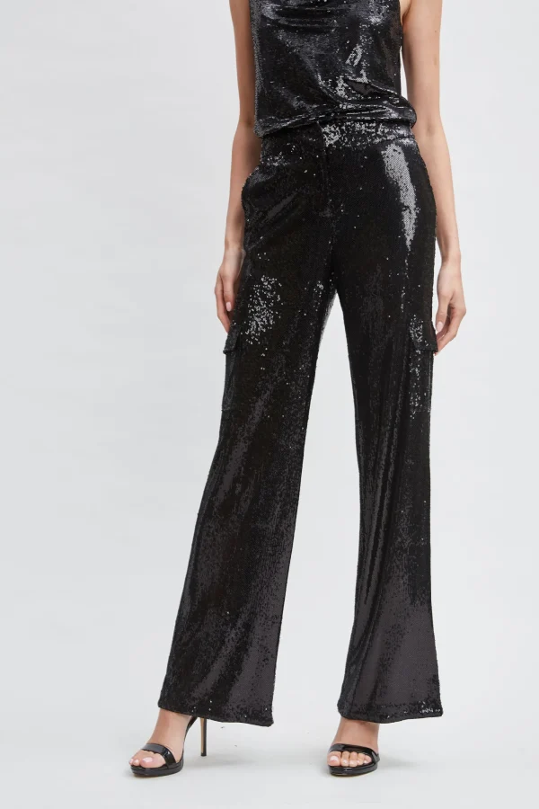 Elie Tahari Bottoms-Sequin Pocket Pant