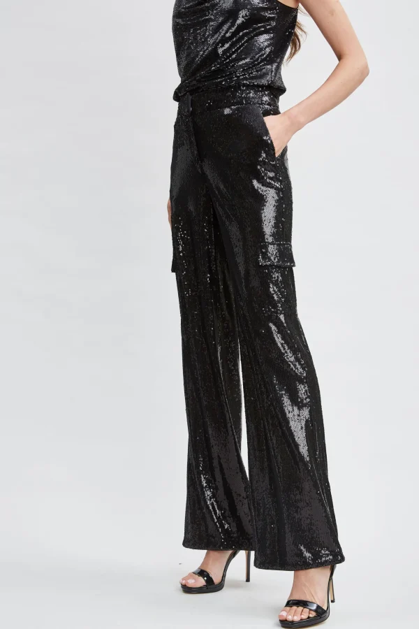 Elie Tahari Bottoms-Sequin Pocket Pant