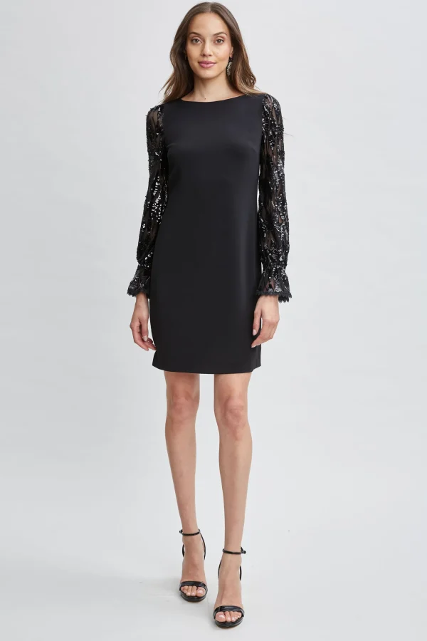 Elie Tahari Dresses & Jumpsuits-Sequin Sleeve Shift Dress