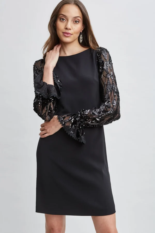 Elie Tahari Dresses & Jumpsuits-Sequin Sleeve Shift Dress