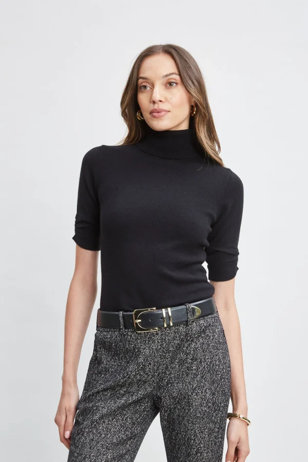 Elie Tahari Tops & Sweaters-Short Sleeve Cashmere Wool Sweater