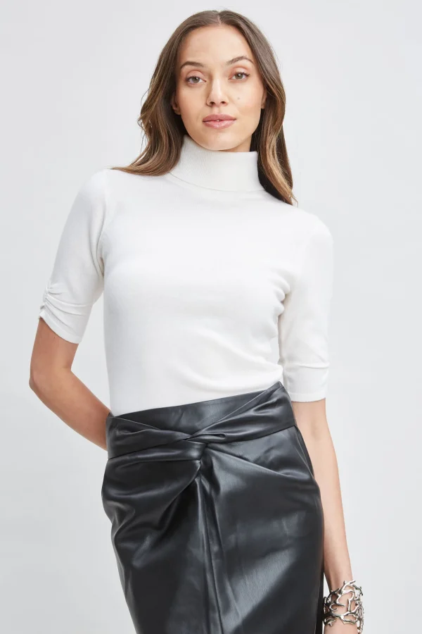 Elie Tahari Tops & Sweaters-Short Sleeve Cashmere Wool Sweater